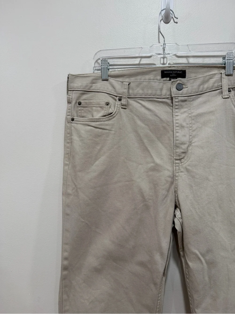 Banana Republic Slim Fit Beige Denim Jeans Men’s Stretch Cotton Pants 38x32